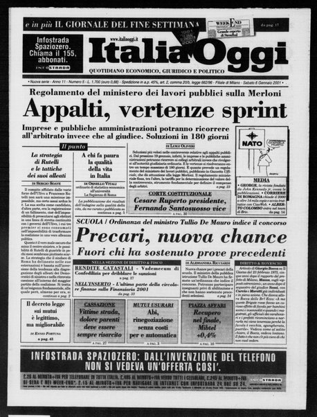 Italia oggi : quotidiano di economia finanza e politica